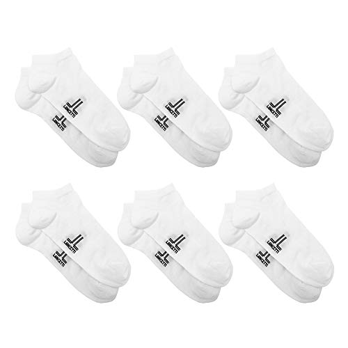 LANCETTI 6 Paia di Calzini Fantasmino sneakers fresco Filo di Scozia Unisex (Uomo Donna) (35-38) - Bianco