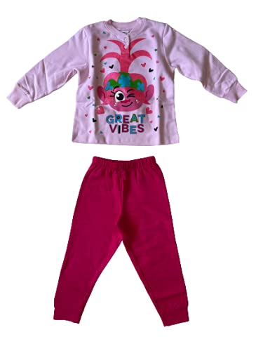Sabor Pigiama Lungo Due Pezzi in Caldo Cotone Felpato Bambina e Ragazza Art. A5886 - Trolls - Home Shopping Italia