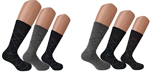 Enrico Coveri 3/6 paia calze corte Cotone Mercerizzato disegno righe oblique (6 paia ass. A) - Home Shopping Italia