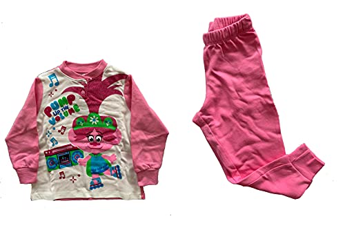 Sabor Pigiama da Bambina Lungo Due Pezzi in Caldo Cotone - Trolls - Home Shopping Italia