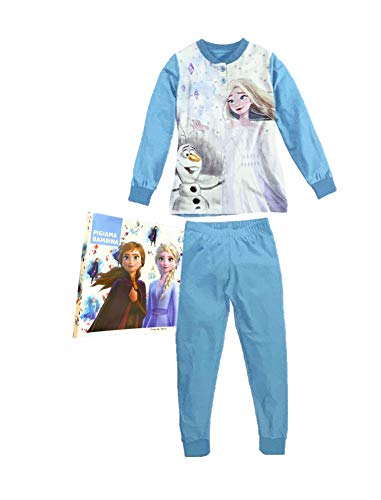 Sabor Pigiama Bambina Estivo Frozen, Pigiama Bambina in Cotone, Pigiama Bambina Lungo Disney Marvel (6241 Azzurro, 4 Anni) - Home Shopping Italia