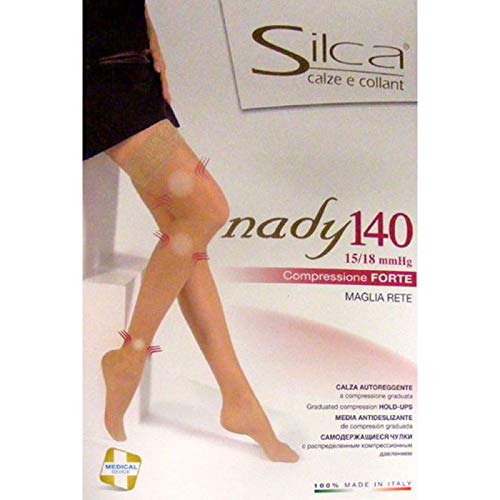 Silca, CA4163 Calze Autoreggenti, Nero, 140 Den, Donna (3 M)