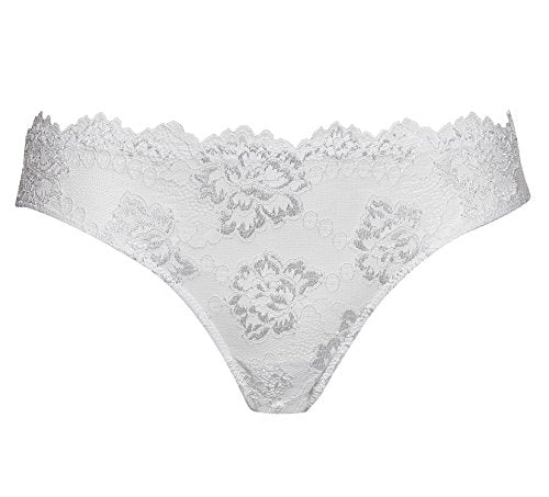 LORMAR Perizoma String Tutto Pizzo Elasticizzato Vita Bassa Marca Made in Italy (4°(Large), Bianco) - Home Shopping Italia