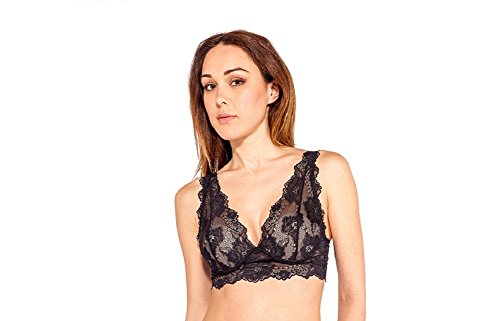 LORMAR Reggiseno Bralette Tutto Pizzo con Coppe Push up Art. Gem (4, Nero) - Home Shopping Italia