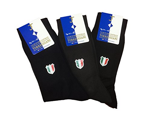 TORREGGIANI 6 Calzini Uomo Lungo 100% Filo di Scozia Prodotto Italiano Art.241 (12 1/2-13, Blu) - Home Shopping Italia