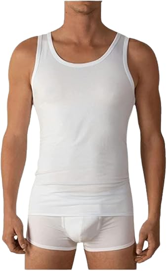 LIABEL Canotta Intima Spalla Larga 100% Cotone Pettinato Canottiera Intima Uomo in Cotone B32 (XXL, 3 Pezzi Bianco) - Home Shopping Italia