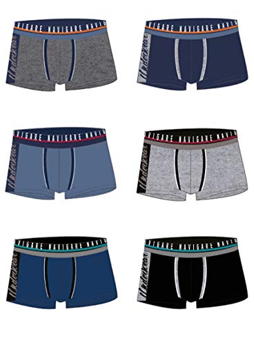 Navigare Boxer Uomo Fantasia e in Cotone Confezione da 6 PZ (4/M, 2956 Nero Grigi Navy Jeans) - Home Shopping Italia