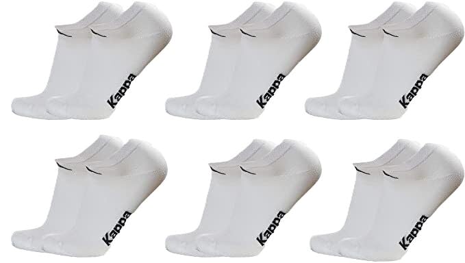 Kappa 6 paia calzini fantasmini invisibili sneakers in cotone modello unisex vari assortimenti.