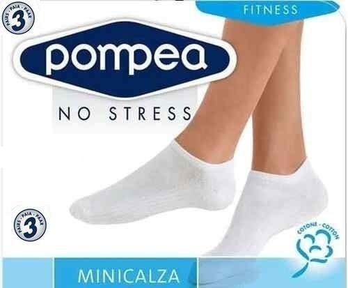 POMPEA Pack 6 Paia Fantasmini Uomo Blu Nero Bianco Cotone
