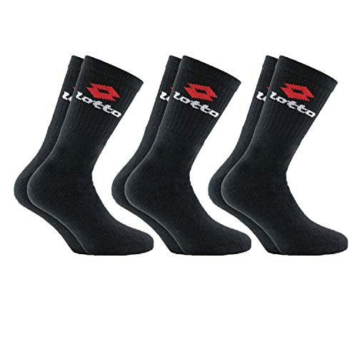 8 paia di calze da tennis in cotone spugna con rinforzo su punta e tallone. Prodotto Italiano. NERO 35/38 - Home Shopping Italia