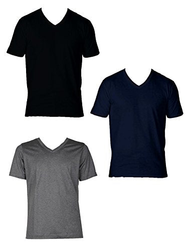 Enrico Coveri 3 t-Shirt Uomo Mezza Manica Scollo a Punta Caldo Cotone Interlock Art. ET1201 (4/M, Assortito)