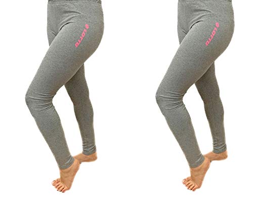 Lotto Leggings Donna in Cotone Elasticizzato, Offerta per 1 E 2 Pezzi, Fitness Yoga Palestra Leggings Sportivo Leggings Donna (Offerta Due Pezzi Grigio Melange, L)