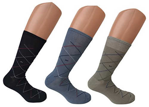 Enrico Coveri 3/6 paia calze corte Cotone Mercerizzato disegno righe oblique (3 paia ass. D) - Home Shopping Italia