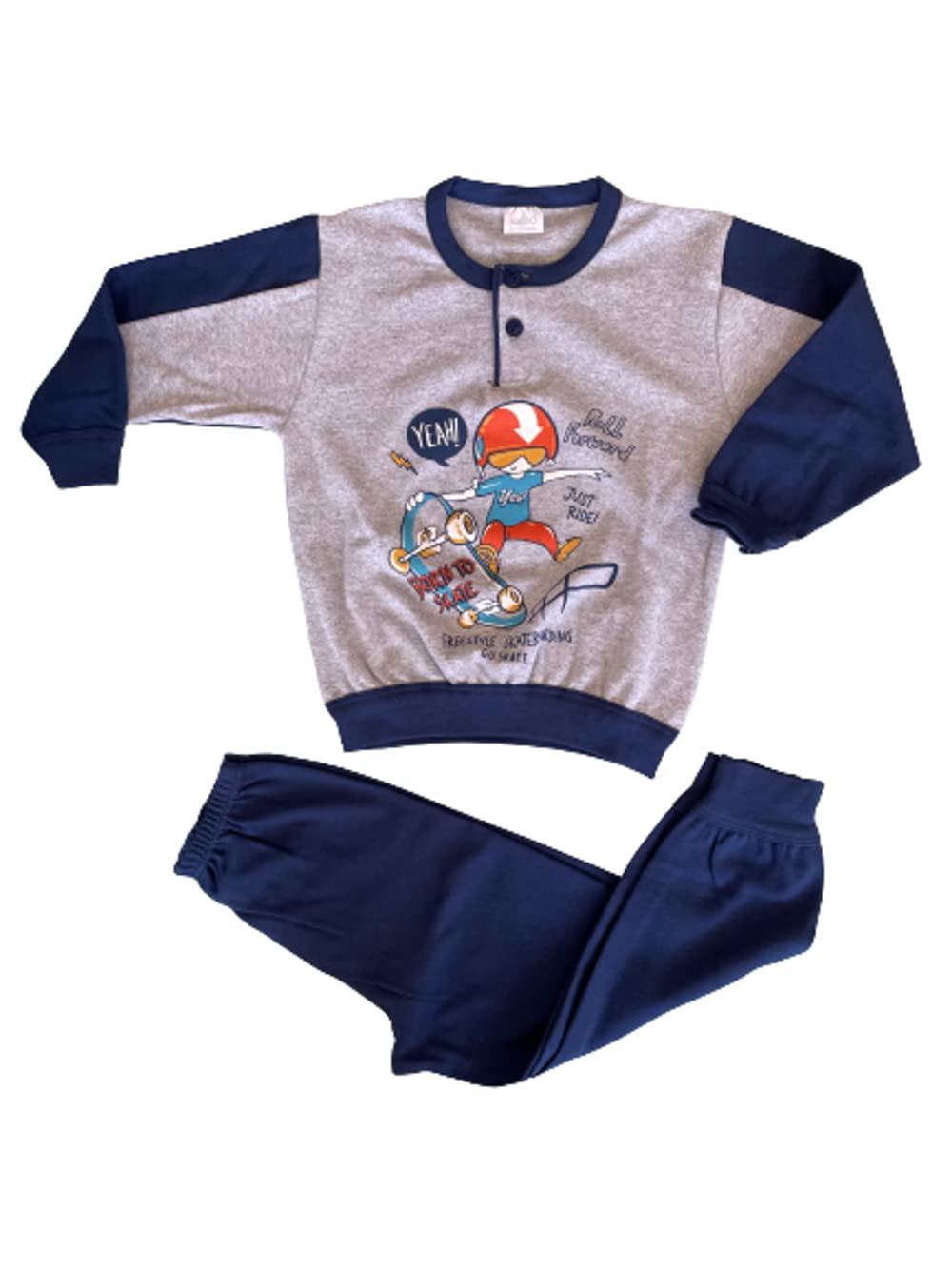 Sogno Sondesto Pigiama Serafino Due Pezzi Lungo Bambino e Ragazzo Cotone Interlock Home Shopping Italia