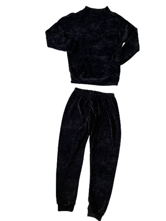 Intimami Pigiama Donna Lungo Mezzo Collo con tascone Art. ID791 Effetto Velluto - Home Shopping Italia