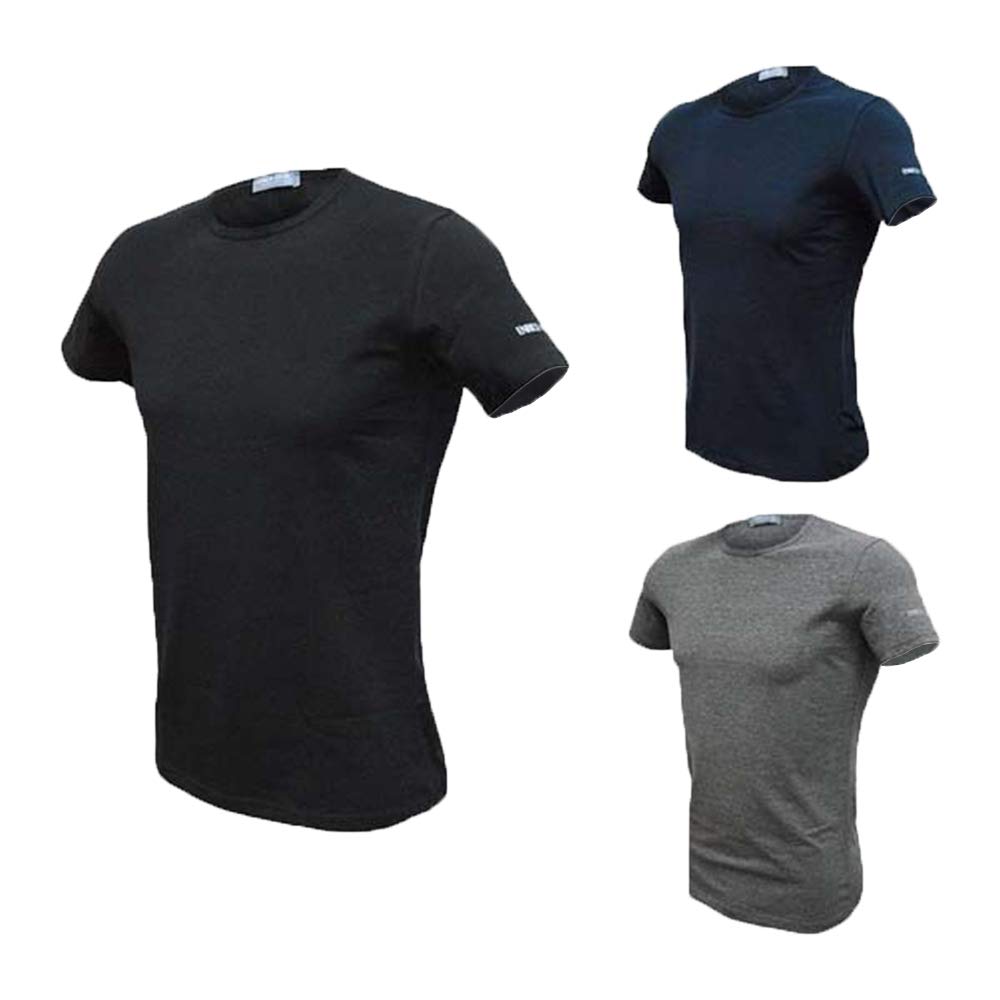 Enrico Coveri 3 t-Shirt Uomo Mezza Manica Girocollo Cotone bielatico Art ET1000
