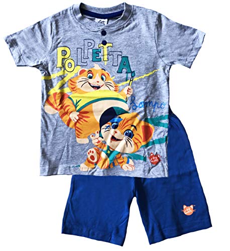 44 gatti Pigiama Mis. 3 4 5 6 7 8 Anni Lampo e Polpetta Estate 2020 (5 Anni, Grigio Lampo e Polpetta) - Home Shopping Italia