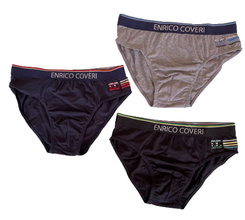 Slip e Boxer (6 Paia) da Uomo Cotone Elasticizzato Elastico Esterno Colori Assortiti Art. EB1200 e ES1200 - Enrico Coveri Home Shopping Italia