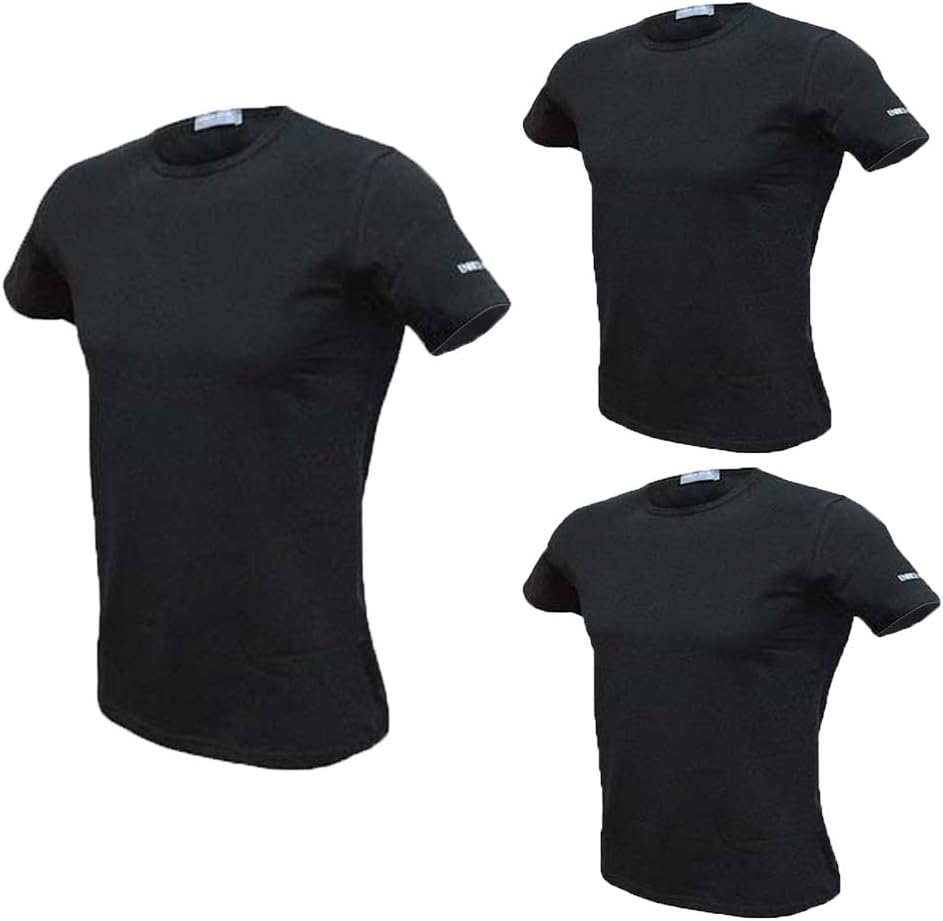 Enrico Coveri 3 t-Shirt Uomo Mezza Manica Girocollo Cotone bielatico Art ET1000 Home Shopping Italia