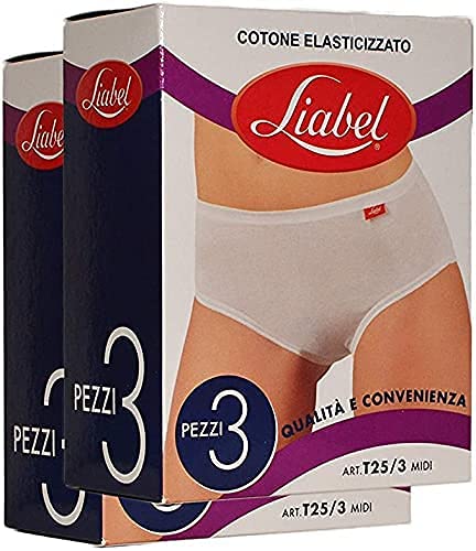 Liabel, 6 Paia di Slip Donna Modello Midi. Art. T25