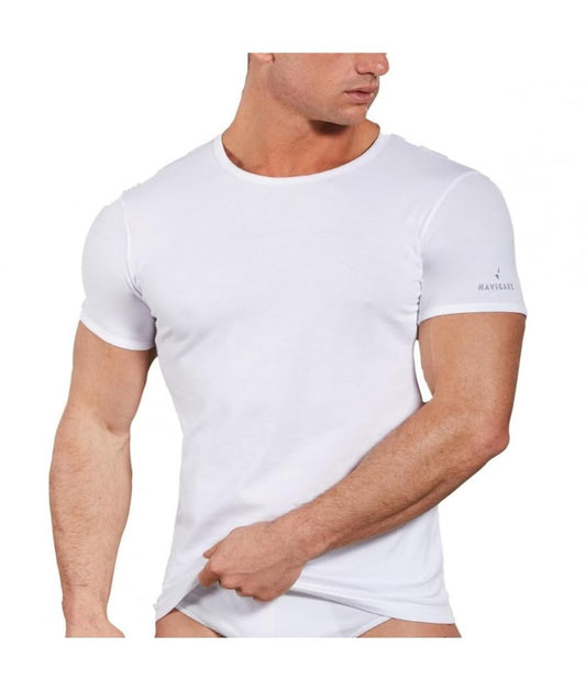 Navigare 570 (Pacco Da 3), Maglietta intima Uomo, Bianca, XL confezione da 3