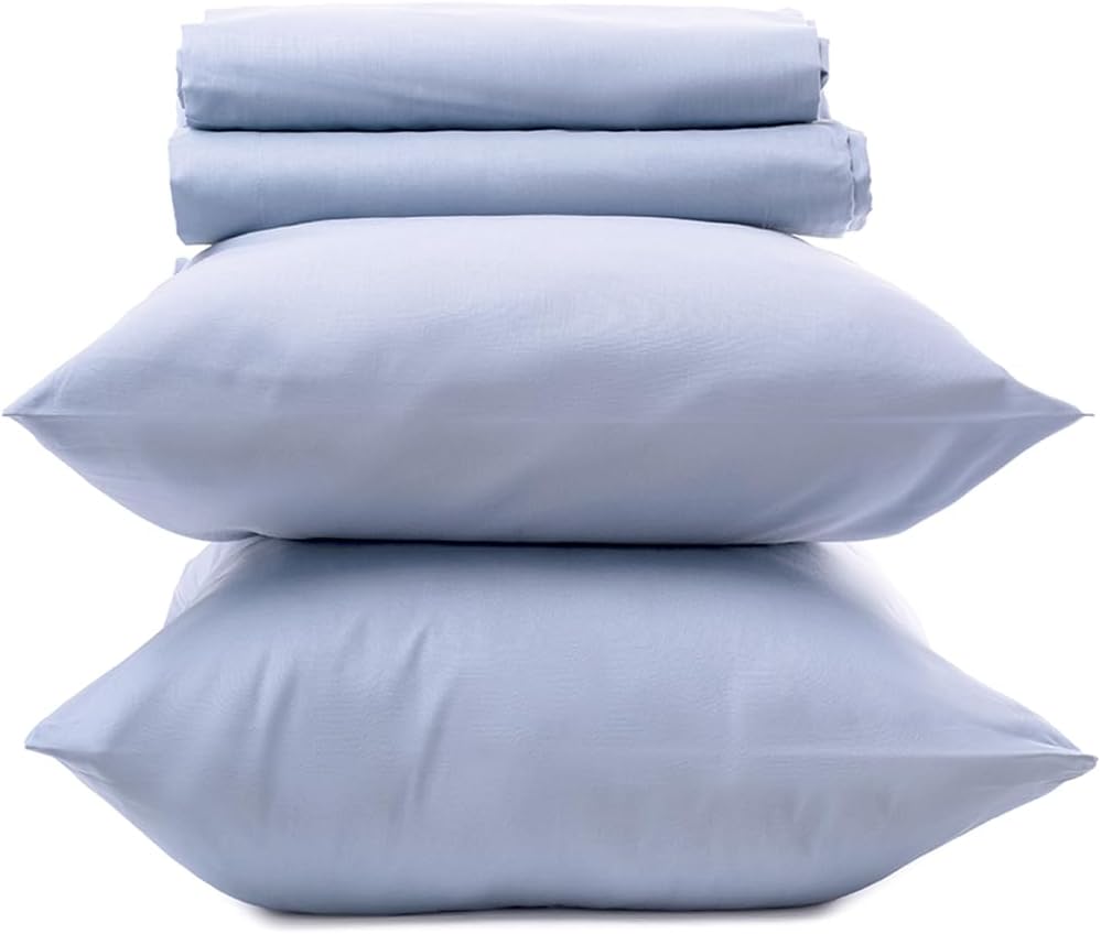Intrecci Home Completo Lenzuola Matrimoniale, Set Lenzuola in Puro Cotone, Lenzuolo sopra 260x300cm + Lenzuolo sotto 180x200+30cm + 2 federe 52x82cm, Made in Italy, Elegante, Confortevole, Tinta Unita Home Shopping Italia