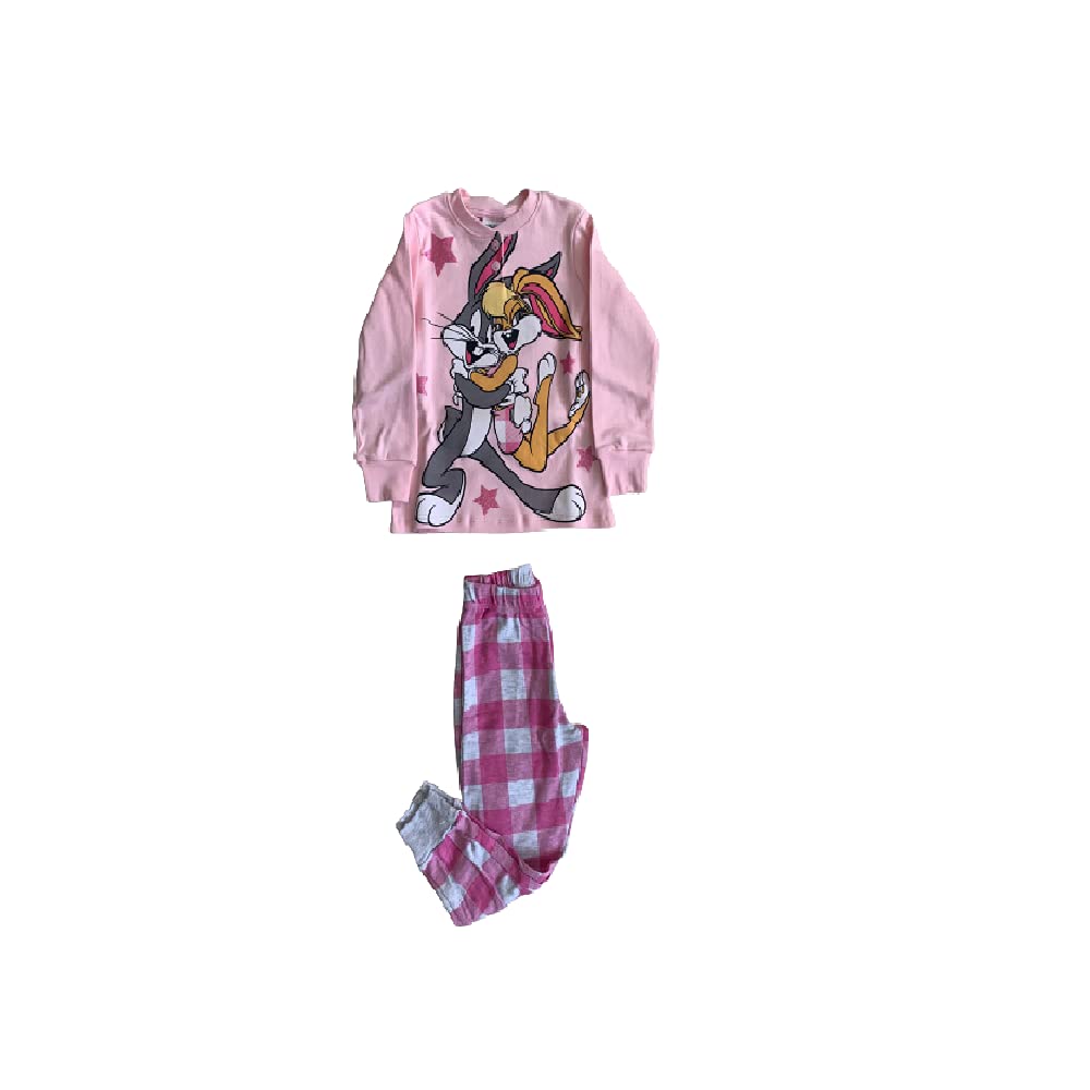 Sabor Pigiama da Bambina Lungo Due Pezzi in Cotone Interlock - Coniglietto e Coniglietta Home Shopping Italia