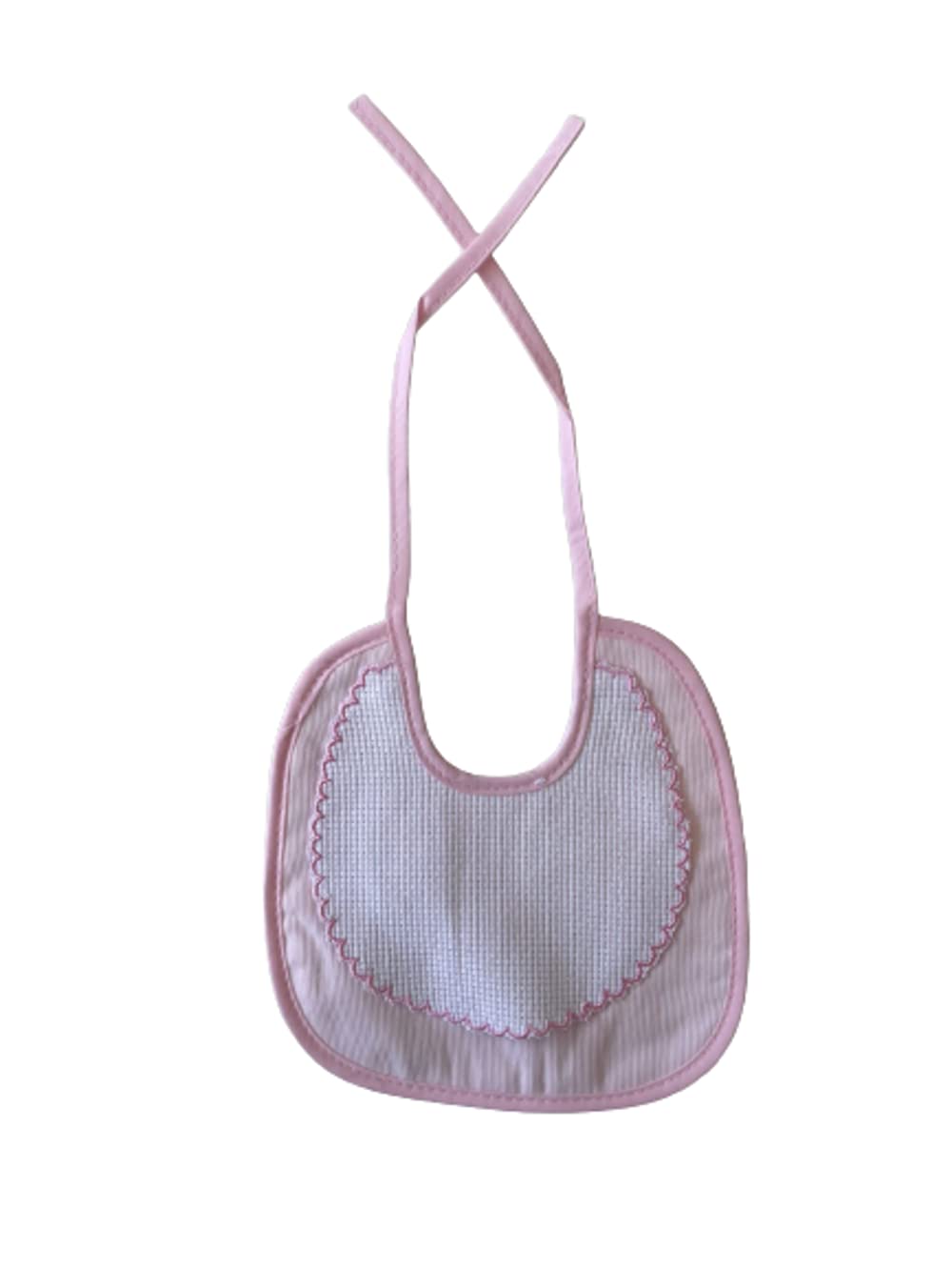 Set 2 bavaglini neonato e neonata Ricamabile con tela aida varie misure con laccetti Home Shopping Italia