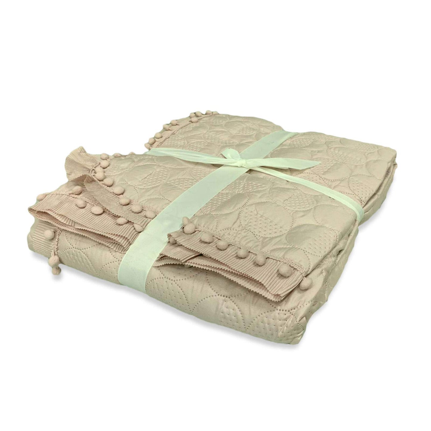 Copriletto primaverile letto matrimoniale IRGE 260x260 cm art. pon pon - Irge (Grigio) - Home Shopping Italia