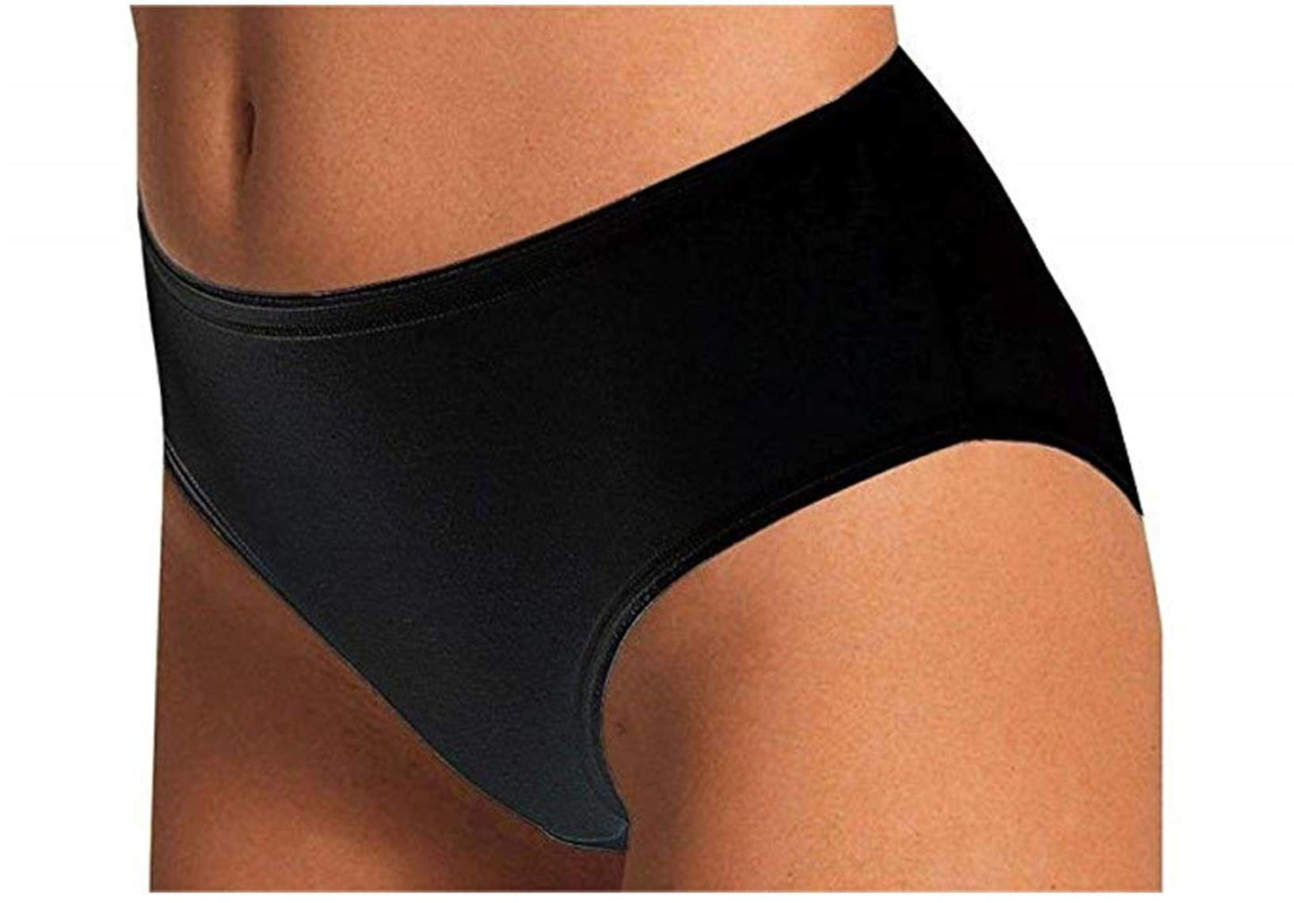 COTONELLA Slip Midi Donna in Cotone Elasticizzato con Tassello in Cotone - Confezione da 6 Pezzi - Colori Bianco E Nero - Home Shopping Italia