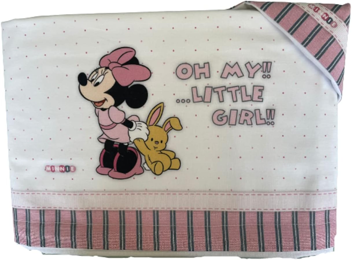 Set 3 pezzi letto Topolina neonata e bimba varie fantasie 100% Cotone (Topolina (Rosa)) - Home Shopping Italia