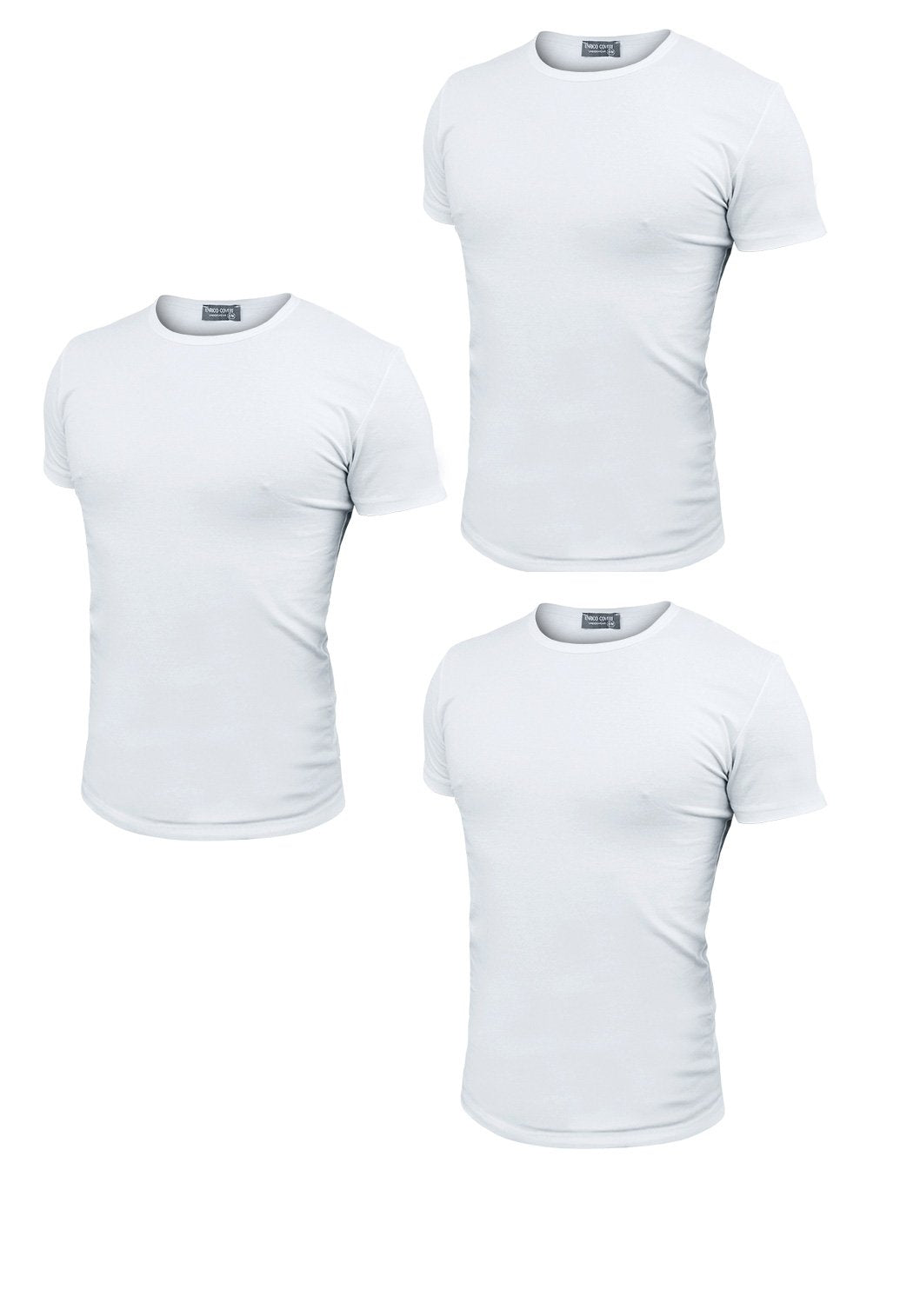 Enrico Coveri 3 t-Shirt Uomo Mezza Manica Girocollo Cotone bielatico Art ET1000