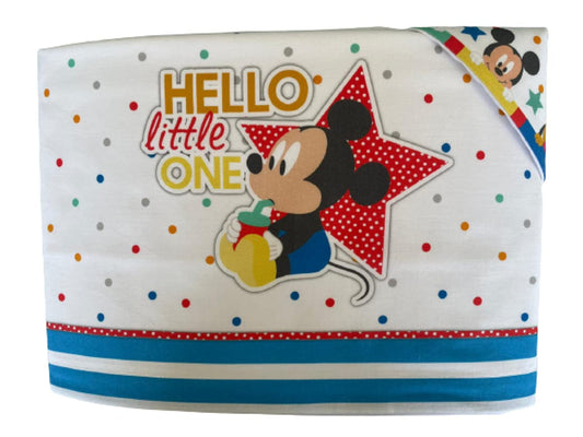 Set 3 pezzi letto al 100% in cotone Topolino baby e Topolino varie fantasie (Topolino Baby (Azzurro)) - Home Shopping Italia