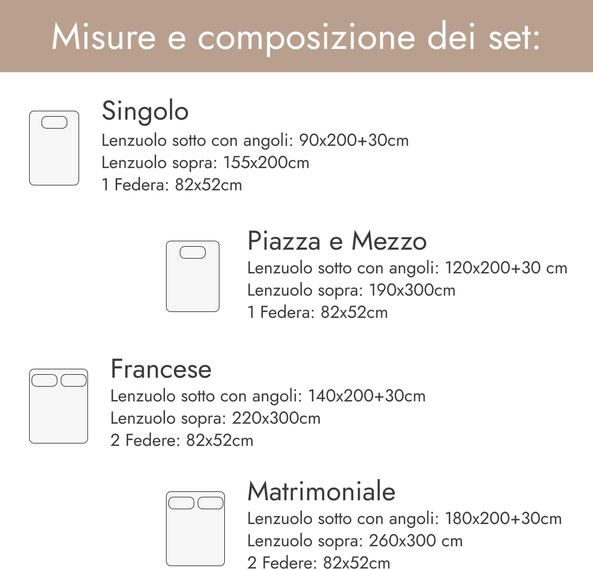 Intrecci Home Completo Lenzuola Matrimoniale, Set Lenzuola in Puro Cotone, Lenzuolo sopra 260x300cm + Lenzuolo sotto 180x200+30cm + 2 federe 52x82cm, Made in Italy, Elegante, Confortevole, Tinta Unita Home Shopping Italia