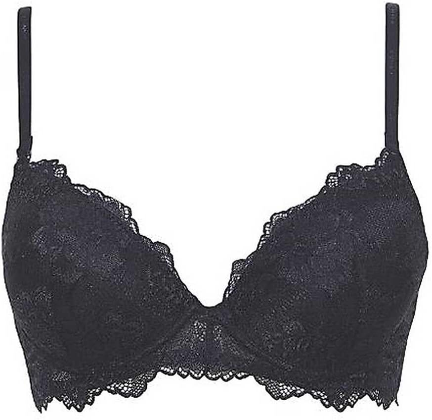 LORMAR Reggiseno Push Up Desiderio in Pizzo Senza Ferretto con Coppe Graduate a Scollatura Profonda - Coppa B Disponibile nei Colori Bianco, Nero e Noisette Home Shopping Italia