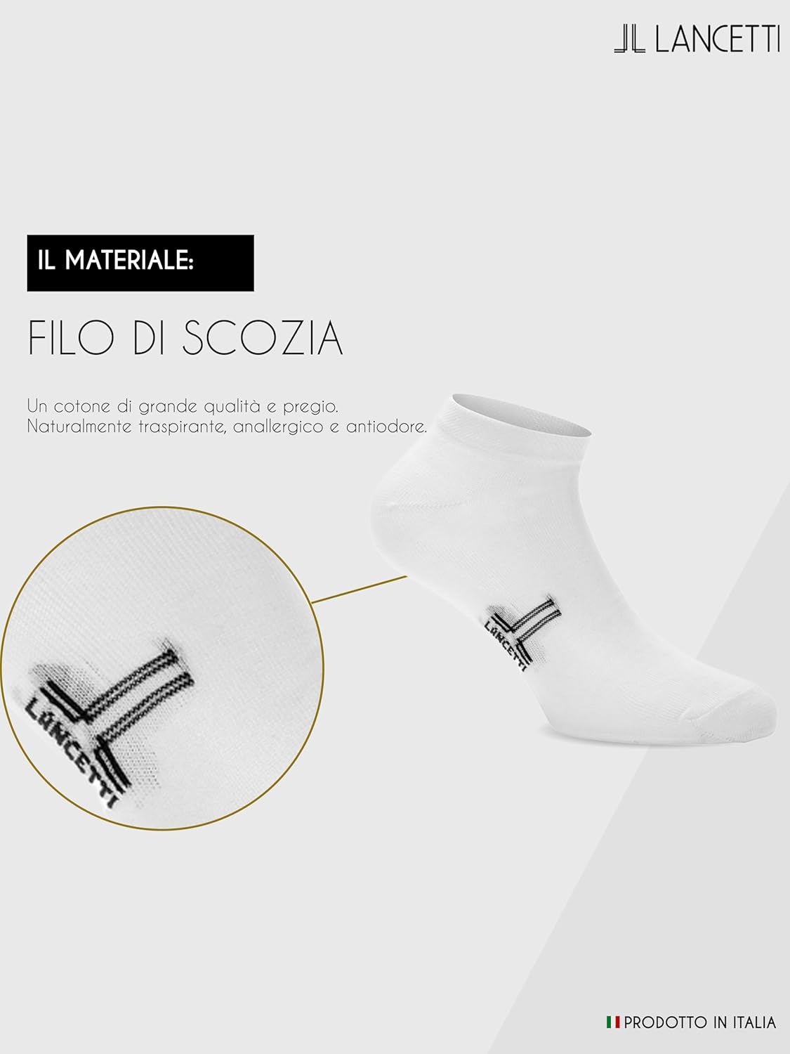LANCETTI - 12 Paia Calzini Corti Sneaker per Uomo o Donna, Fantasmini in Cotone Filo di Scozia