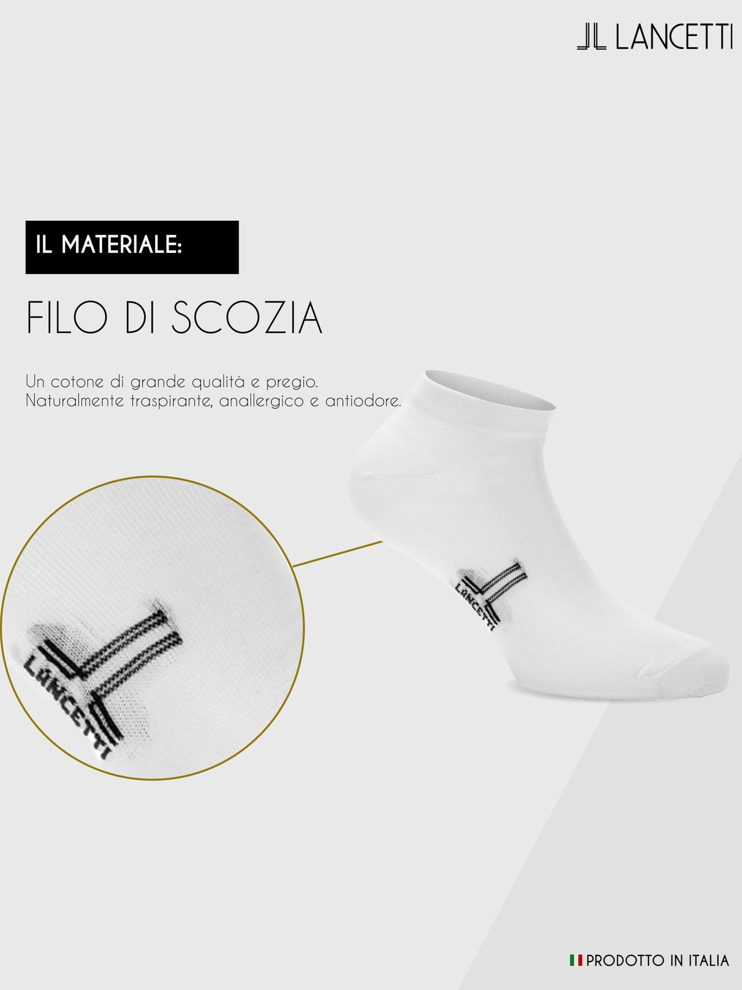 LANCETTI - 6 Paia Calzini Corti Sneaker per Uomo o Donna, Fantasmini in Cotone Filo di Scozia
