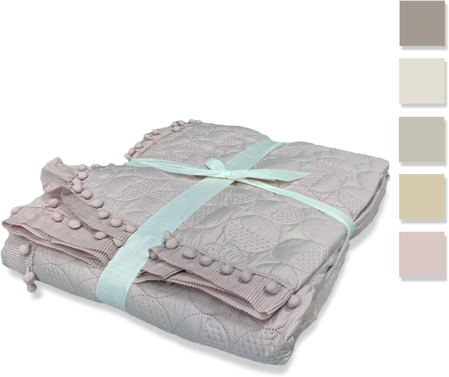 Copriletto primaverile letto matrimoniale IRGE 260x260 cm art. pon pon - Irge (Grigio) Home Shopping Italia