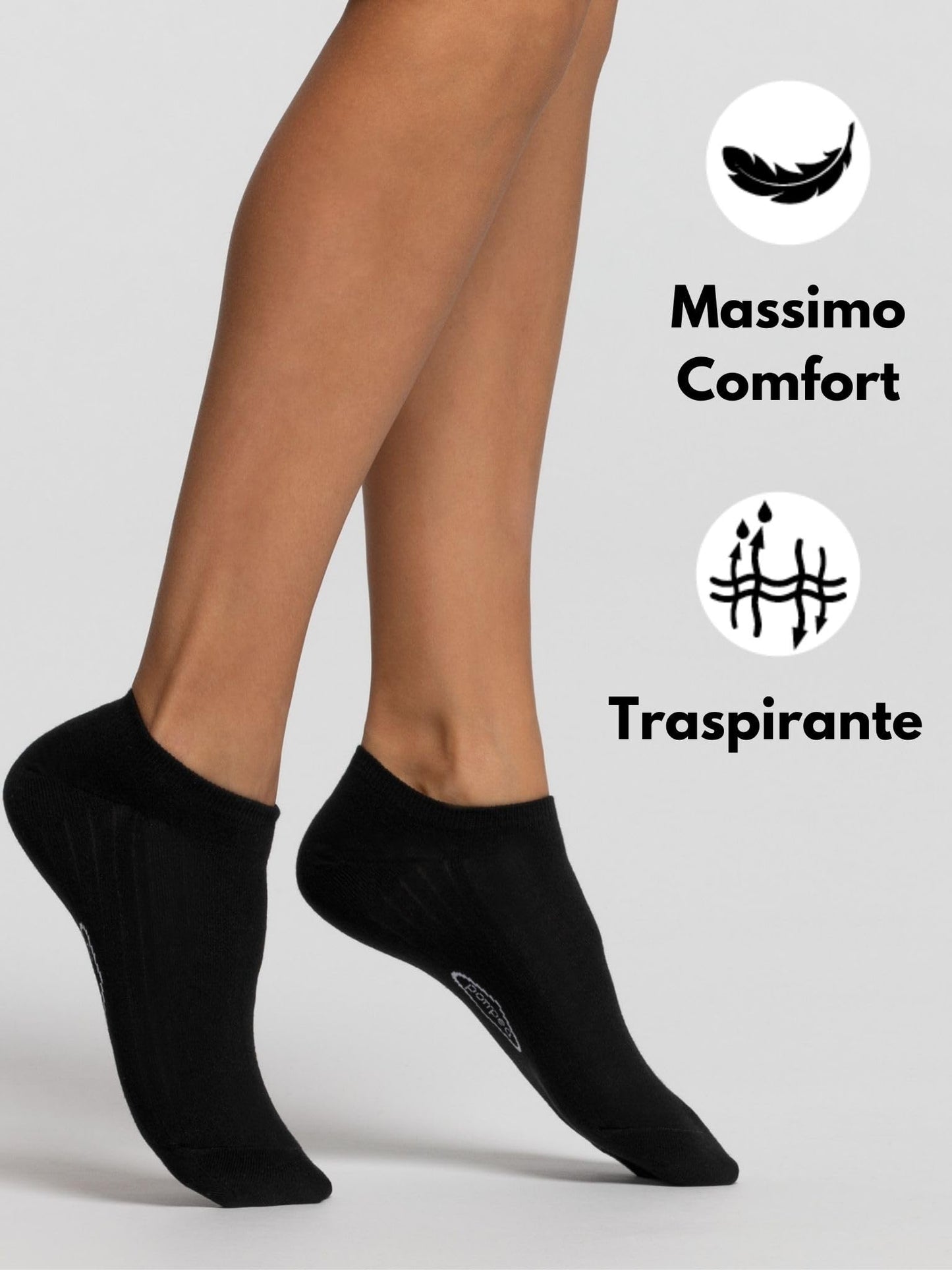 POMPEA Cotton Calzini alla Caviglia (Pacco da 3) Donna