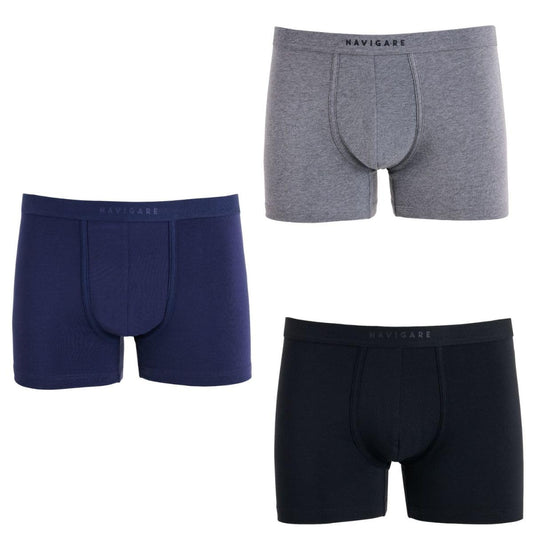 Navigare - Boxer Uomo 101T 3 Pezzi – Cotone Elasticizzato Traspirante, vestibilità Aderente e Morbida, Elastico Comfort in Vita, Uso Quotidiano, Lavabili in Lavatrice – Bianco, Nero o Assortito - Home Shopping Italia