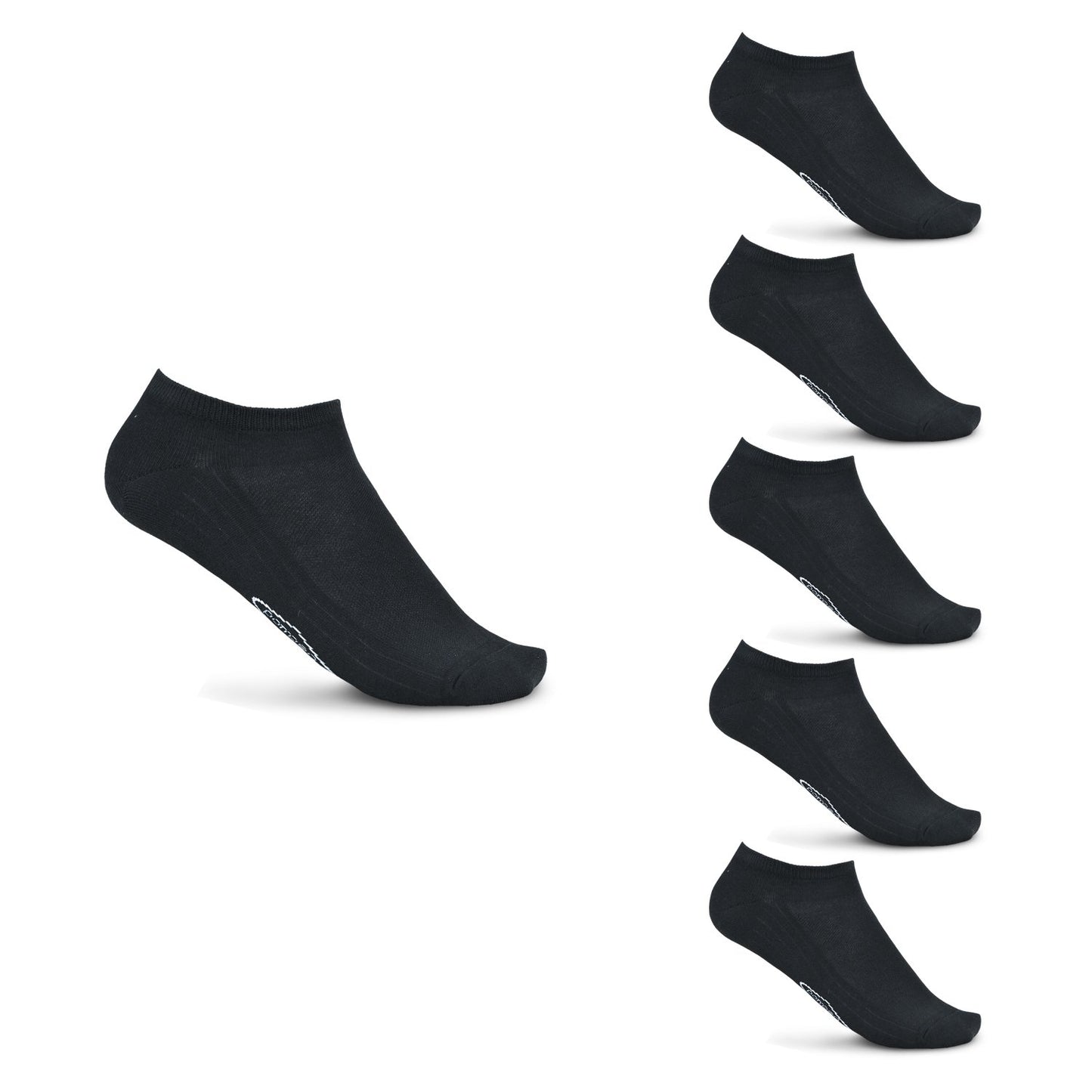 POMPEA Pack 6 Paia Fantasmini Uomo Blu Nero Bianco Cotone