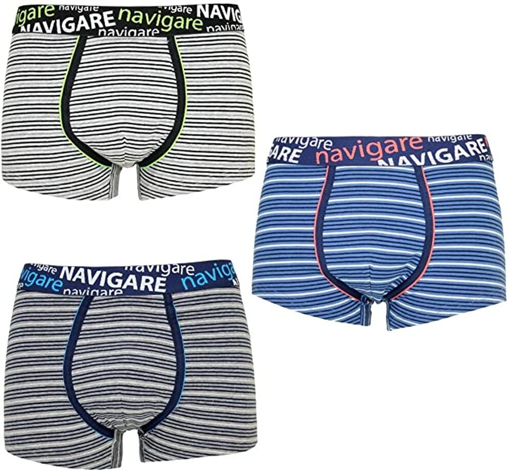 3 Pezzi di Boxer Linea Moda Tinta Unita Fantasia a Righe Forme Geometriche Cotone Elasticizzato Immagine INDICATIVA