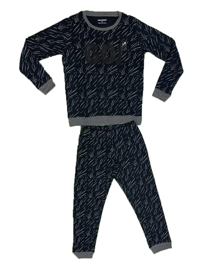 Pigiama Donna Invernale Due Pezzi Varie Fantasie e Colori - Oro Nero