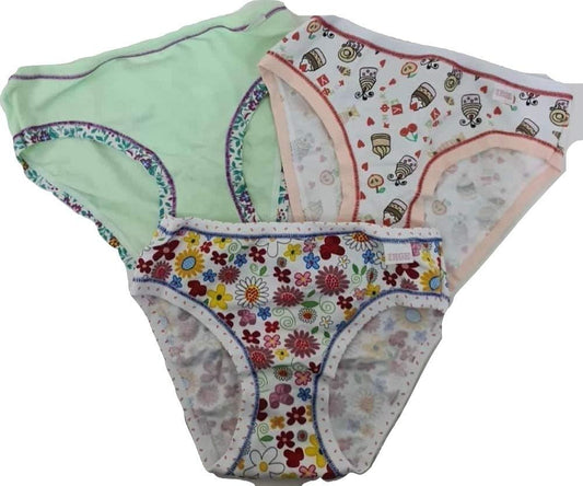 6 Slip Bimba Cotone Colori assortite e Diverse Fantasie - IRGE - Home Shopping Italia