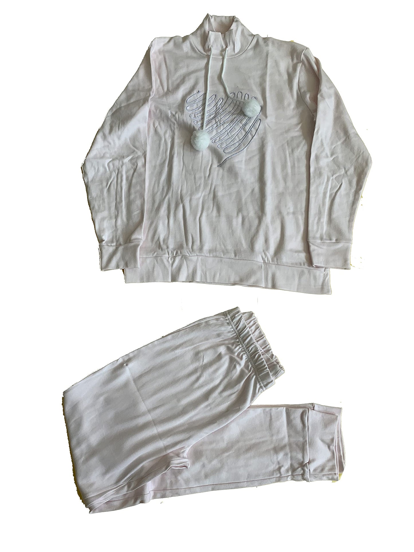 Oronero Pigiama da Donna in Caldo Cotone Lungo Due Pezzi Rosa Grigio Varie Taglie Art. 1015