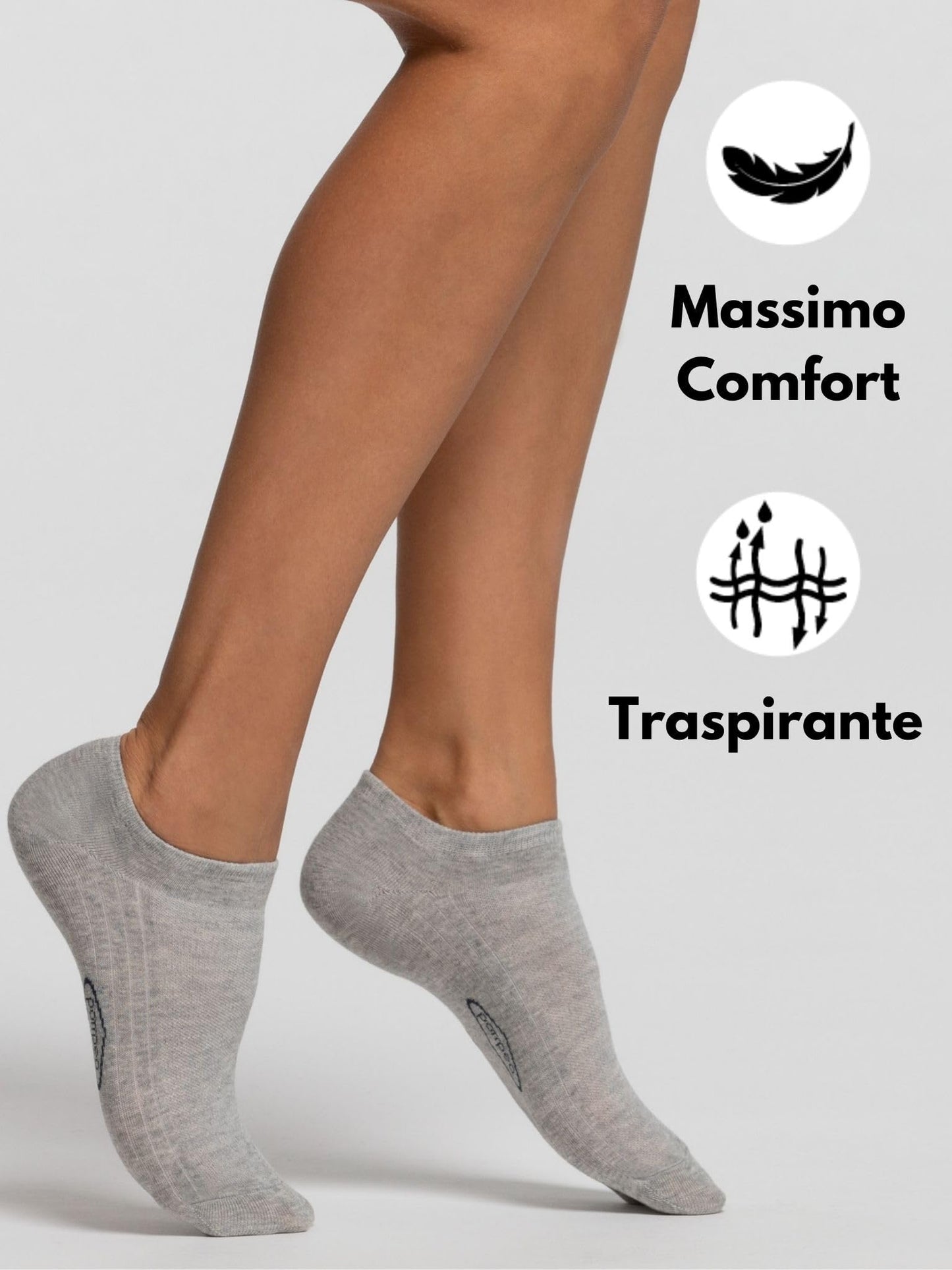 POMPEA Cotton Calzini alla Caviglia (Pacco da 3) Donna