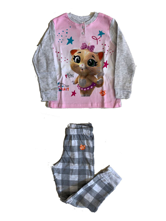 Sabor Pigiama Bambina Lungo Due Pezzi in Caldo Cotone Varie Taglie e Colori - 44 Gatti - Home Shopping Italia