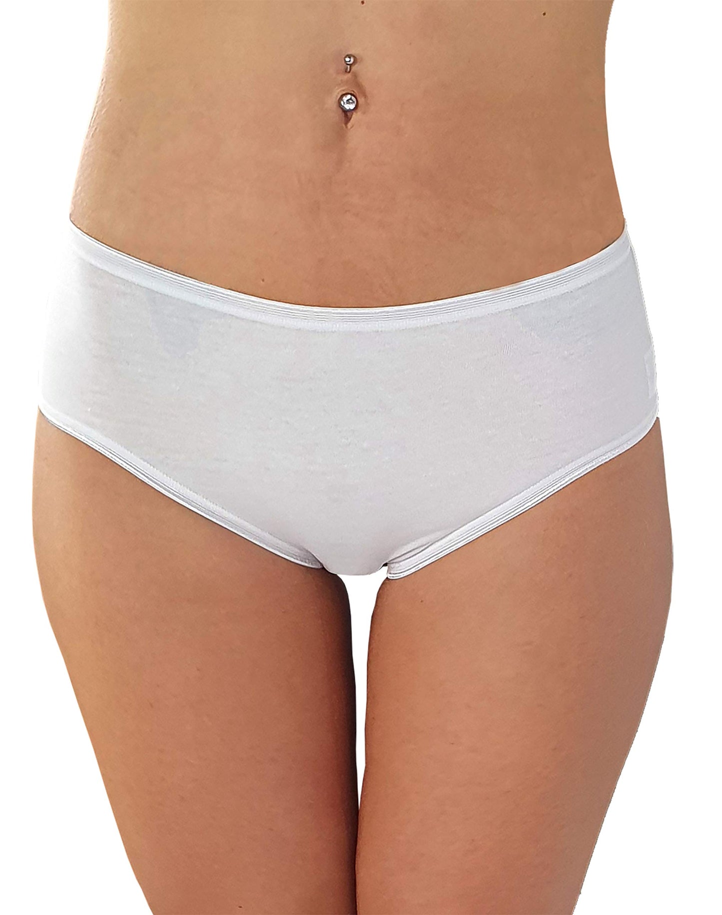Cotonella Slip Midi Donna in Cotone Elasticizzato Art. 3940 - Confezione da 6 Pezzi - Colori Bianco E Nero Home Shopping Italia