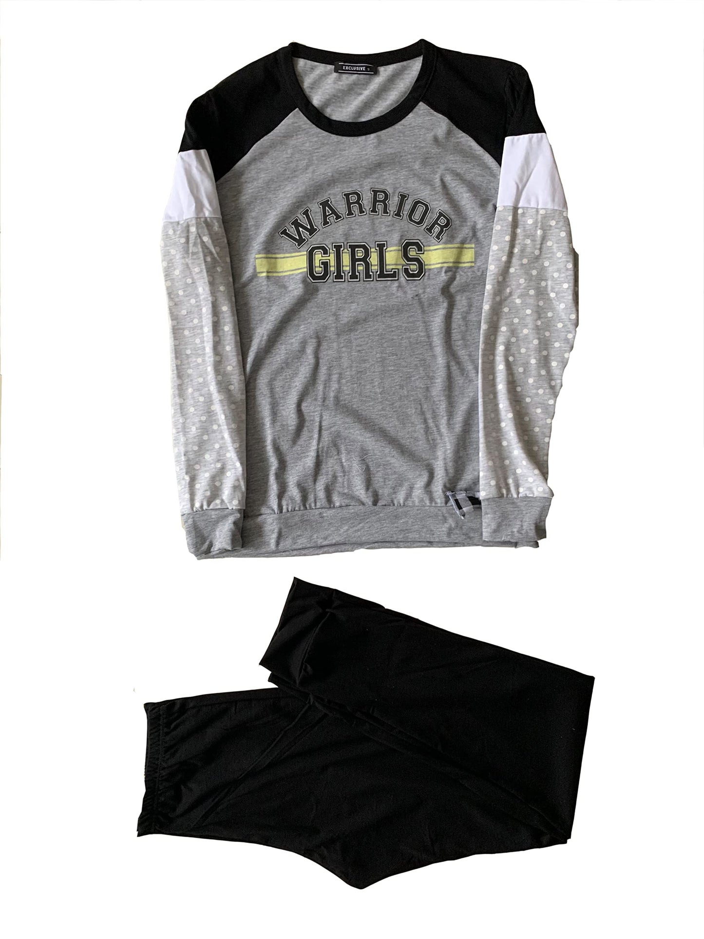 Generic Pigiama da donna lungo in cotone due pezzi vari modelli e taglie rosa grigio - Exclusive