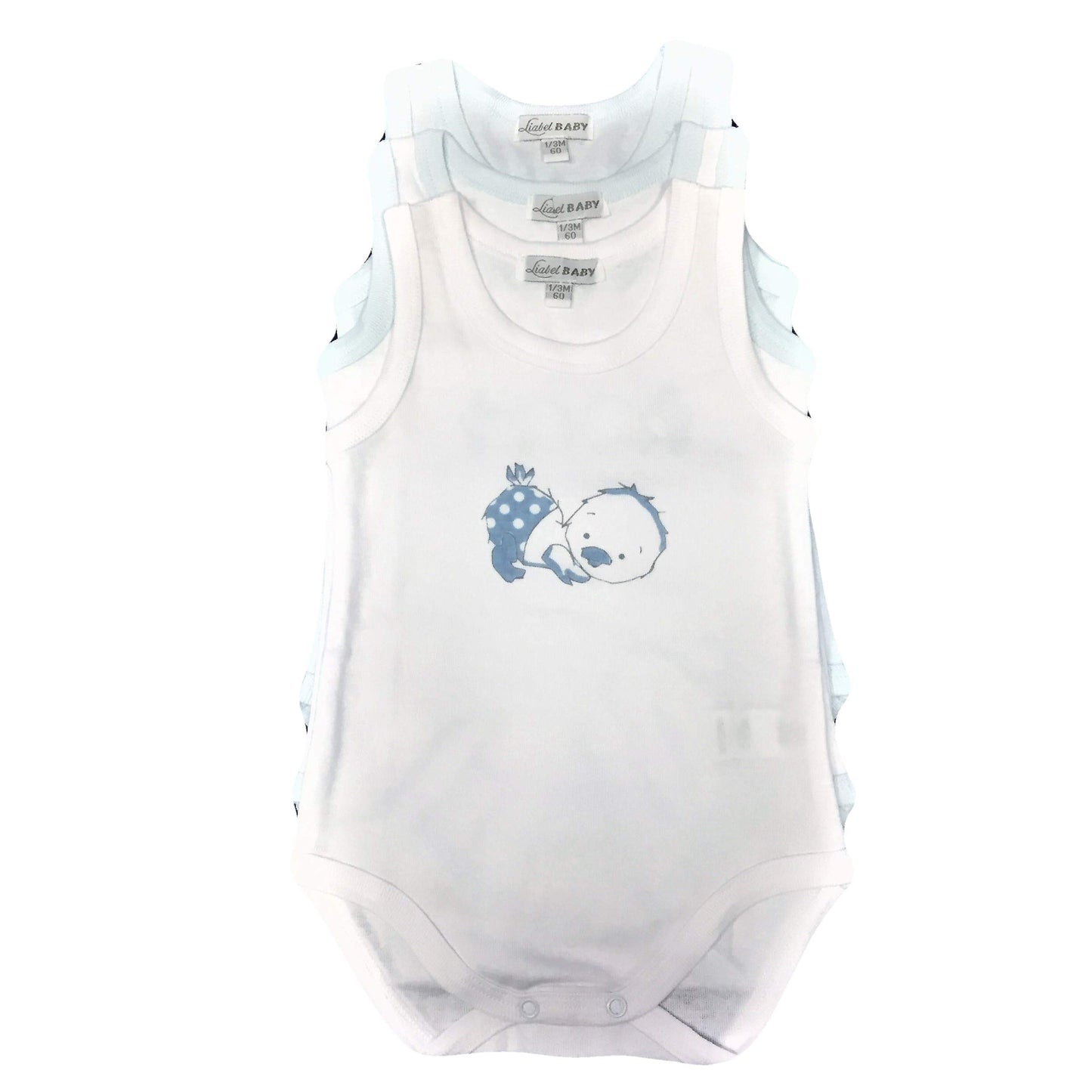 Confezione da 3 Body Neonato Spalla Larga Linea Body Collection LIABEL in 100% Cotone. Accessori Nichel Free. Home Shopping Italia